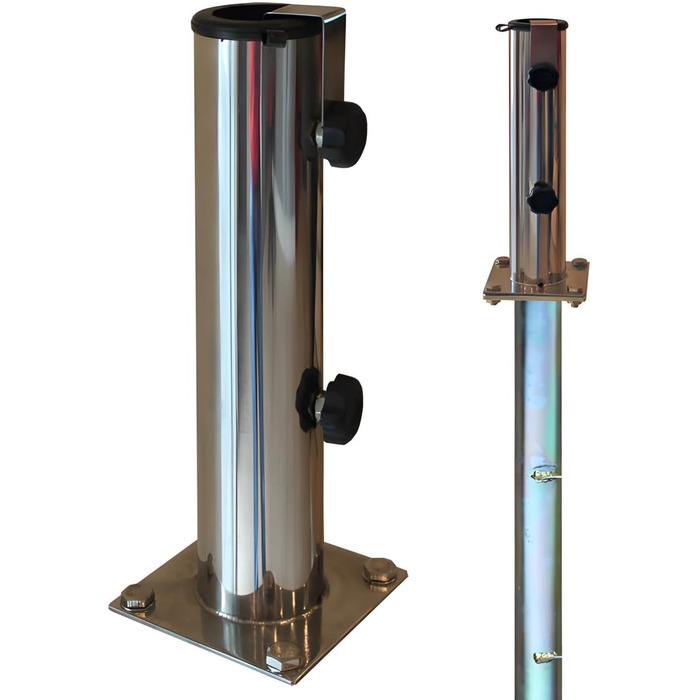 ProKIRA® Umbrella Stand Parasol Stand Garden Umbrella Base for Ground Mounting including Ground Sleeve/for Umbrella Poles Ø 32-48 mm/Stainless Steel