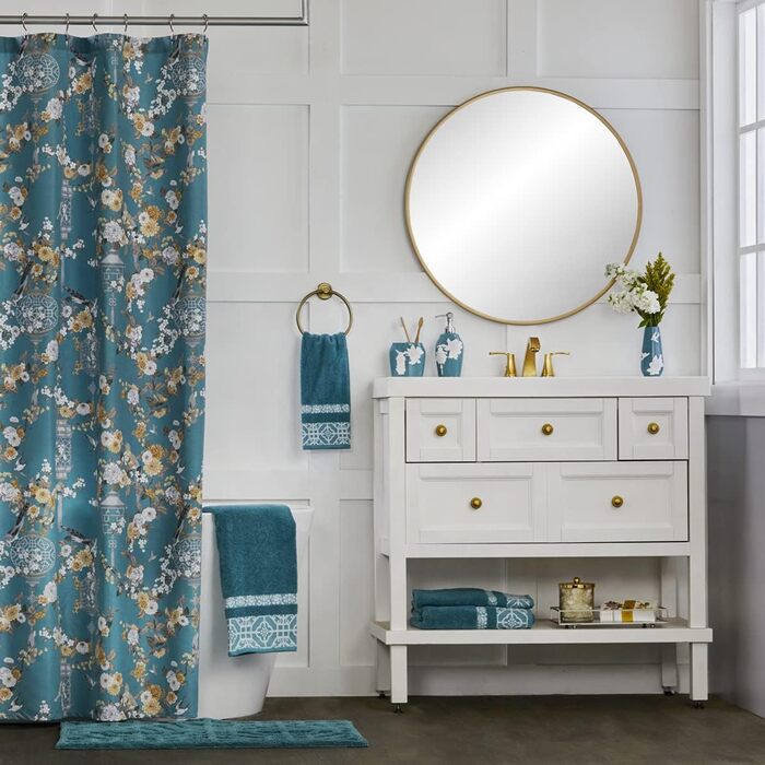 Vern Yip toothbrush holder, flower lanterns, Aqua (bath towel)