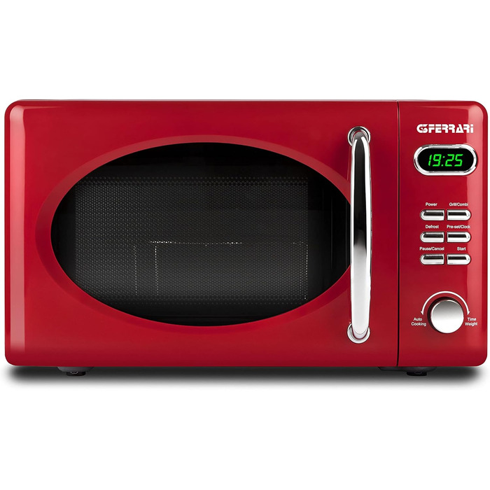 Мікрохвильова піч G3 Ferrari Sapormio Vintage, 1150W, 20 л, 8 програм, червона