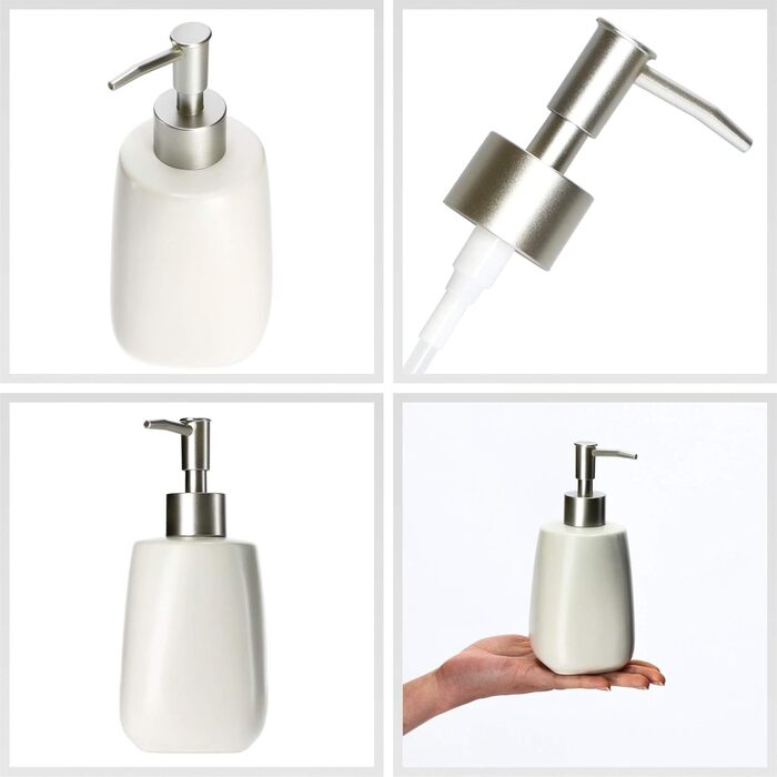 Дозатор мила KADAX: керамічний диспенсер для мила, мийного засобу та лосьйонів для ванної/кухні