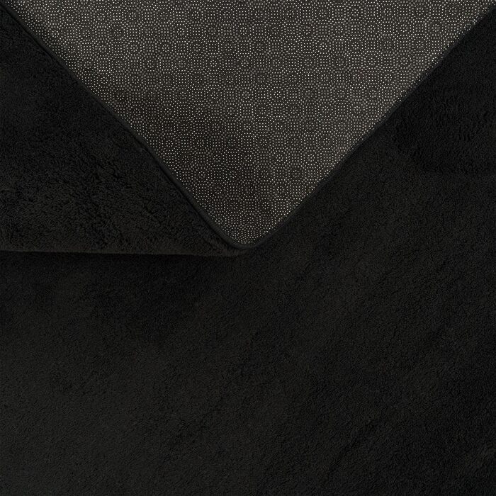 Килимок для вітальні TT Home з коротким ворсом, чорного кольору, 120 см (круглий), антиковзаюча підкладка, сучасний, можна прати