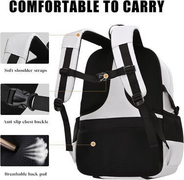 Чоловічий рюкзак для школи та подорожей, великий, водонепроникний, сірий