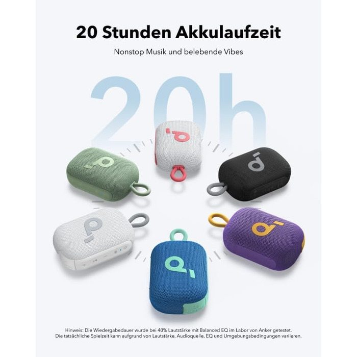 Soundcore Anker Select 4 Go Bluetooth Портативна Колонка, IP69, 20 годин роботи, для душу, відпочинку та подорожей (Blue)
