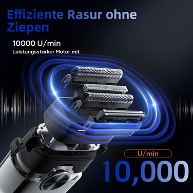 Електробритва чоловіча Kensen Mini Foil Shaver з USB-C зарядкою, водонепроникна, для сухого гоління бороди та обличчя, срібляста