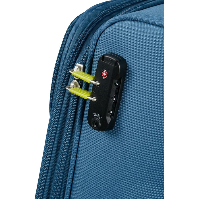 Валіза American Tourister Pulsonic Spinner L, розширювана, 81 см, 113/122 л, синя, поліестер