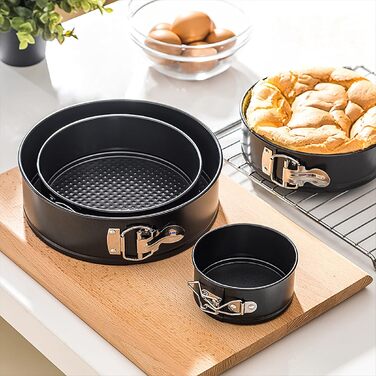 Набір форм для випічки: 3 шт. (11/18/23 см), сталеві, знімний дно, антипригарне покриття