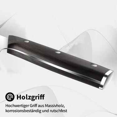 Японський ніж Kiritsuke від Plys: професійний кухонний ніж з нержавіючої сталі з дерев'яною ручкою