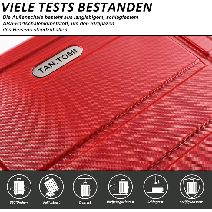 Чемодан ручної поклажі TANTOMI 20 дюймів, жорсткий корпус ABS+PC, телескопічна ручка, коліщатка 360°, замком-кодом, набір (M/L/XL), 41л, світло-темний зелений