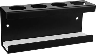 Настінний електричний тримач для зубних щіток на 4 слоти з підставкою для ополіскувача з діатоміту, сумісний з AquaSonic, Kingheroes, Oral-B (Чорний)