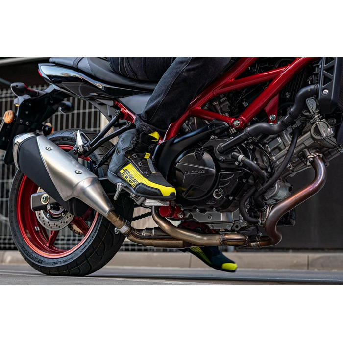 Мотоциклетні черевики SHIMA EDGE WP для чоловіків - водонепроникні, з Knöchelstütze та ATOP-застібкою, чорні, 43 EU