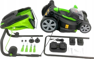 Акумуляторна газонокосарка Greenso UAO012 20V, робоча ширина 37 см, 2x4,0 Аг