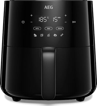 AEG AAF3B Hot Air Fryer / IF Design Award 2024 / Little to no oil / 8 programs / programmable / preheat function / 3.3l / dishwasher-safe / heat protection / flip reminder / black, 3.3l capacity, Series 6000