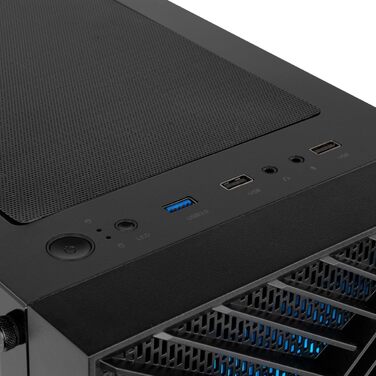 Корпус для ПК INFINITITY EPSILON: ATX, Micro ATX, USB 3.0, металева сітка, підтримка 3 вентиляторів, 4 HDD, відеокарта до 370 мм, чорний
