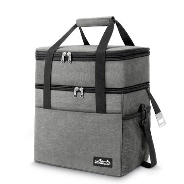 Термосумка Viedouce 30L: Ізольована сумка-холодильник для пікніків, кемпінгу та подорожей (сіра)