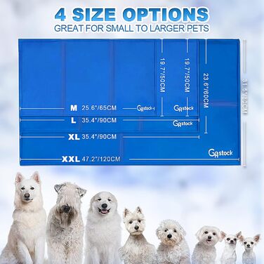 GoStock Cooling Mat for Dogs, Pet Cooling Mat Non-Toxic Gel Self-Cooling Mat for Dogs and Cats, Pet Cooling Mat Dog Cooler Pad for Crates, Kennels and Beds (90 * 50cm)