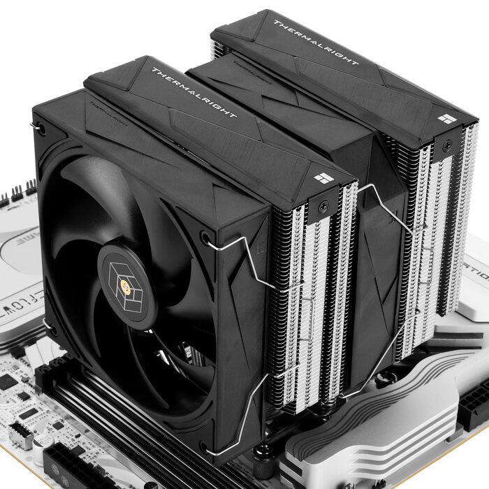 Кулер для процесора Thermalright Royal Pretor 130 Ultra White, двовежевий повітряний охолоджувач, 7 теплових трубок, для AM4/AM5, Intel LGA1851/1700/115x/2011, білий