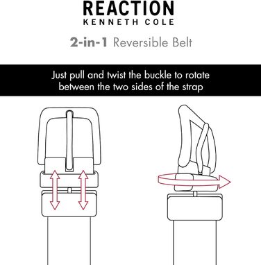 Чоловічий реверсивний шкіряний ремінь Kenneth Cole REACTION чорного та коричневого кольорів