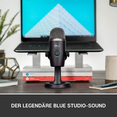 Blue Yeti Nano – Преміум USB-мікрофон для запису, стрімінгу, геймінгу та подкастів (PC/Mac). З Blue VO!CE, кардіоїдна та всеспрямована характеристика, чорний
