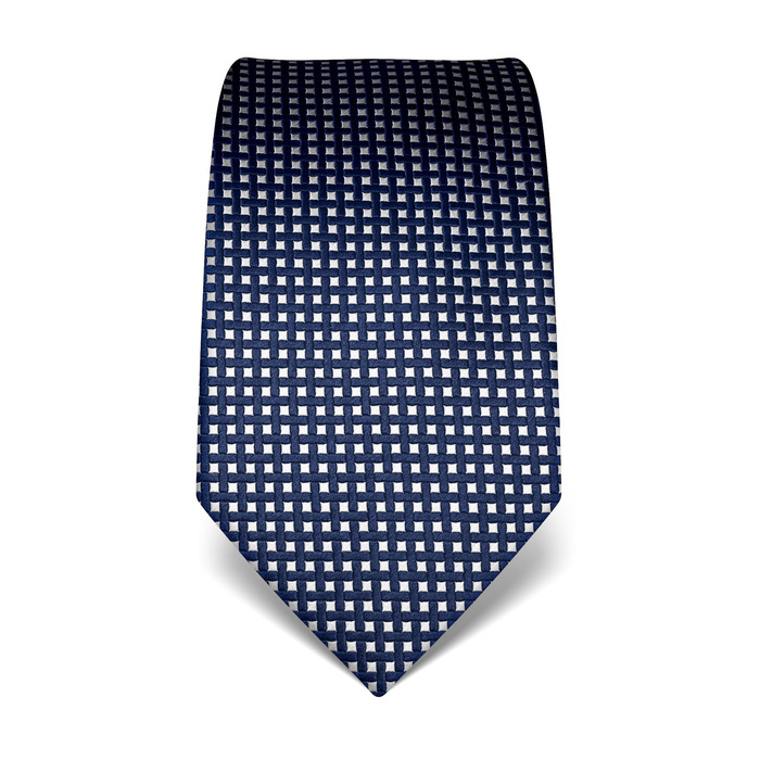 Краватка чоловіча Vincenzo Boretti, шовк, клітинка, темно-синя, 8 см, для костюма та сорочки, діловий стиль, весілля