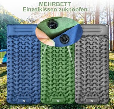 YOUXIU Self-Inflating Camping Mat - Lightweight, Waterproof Sleeping Pad with Foot Pump - Ideal for Hiking, Travel & Tent Use (Green)