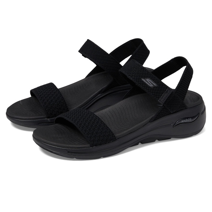Сандалі жіночі Skechers Go Walk Arch Fit - Чорні текстильні, 38 EU