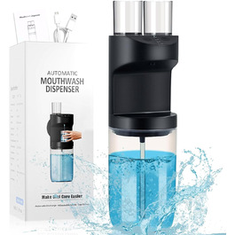 EPROICKS Mouthwash Dispenser Automatic, Electric Mouthwash Dispenser with 2 Cups, Wall-Mounted Mouthwash Dispenser for Bathroom, Can Hold 550ml Mouthwash, 3 Adjustable Levels