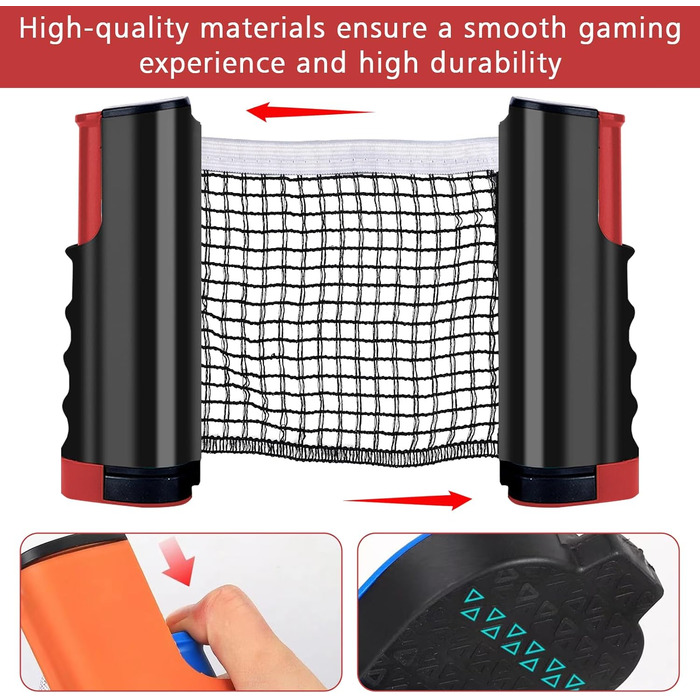 Набір для настільного тенісу: сітка, 2 ракетки, 6 м'ячів, коробка для м'ячів, сумка для зберігання. Професійний спортивний набір для гри в приміщенні та на вулиці