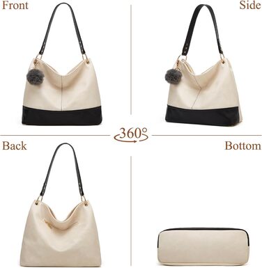 Сумка жіноча Shopper Grande елегантна бежева з PU-шкіри через плече та на блискавці, з кишенею