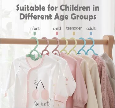 Набір дитячих вішалок для одягу 24 шт. Зростаючі вішалки для дітей з бантиками, нековзкі, для малюків та дошкільнят, кольорові