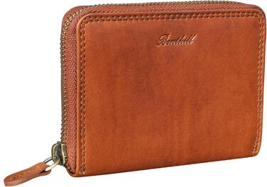 Benthill Wallet Women's Small Genuine Leather | Wallet with RFID Protection | Slim Flat Card Wallet with Zipper & 6 Card Slots, Color: Brown