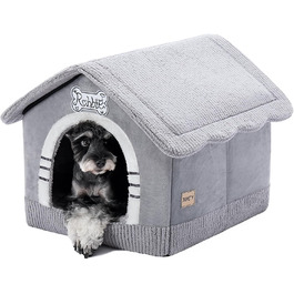 Будка для собак Jiupety, XL, 51x46x46 см, сіра - затишна лежанка для собак вагою 7-14 кг