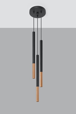 Підвісна люстра MOZAICA 3P, чорний/мідь, SL.0890 Sollux Lighting