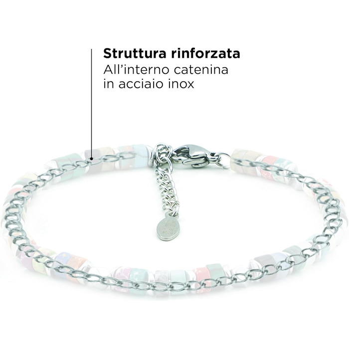 Браслет чоловічий SAGA GIOIELLI з нержавіючої сталі, кольорові сталеві диски, браслети для чоловіків, чоловічий браслет MULTICOLOR E CRISTALLI