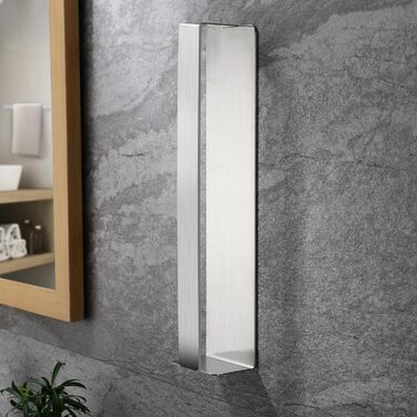 Тримач для рушників ZUNTO без свердління, для гостей, самоклеючий, бамбук, нержавіюча сталь, 40 см, матовий срібло