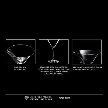 Набір коктейльних склянок Krosno Martini Glass | 6 шт. | 240 мл | Avant Garde | Для дому, ресторанів та свят | Можна мити в посудомийній машині