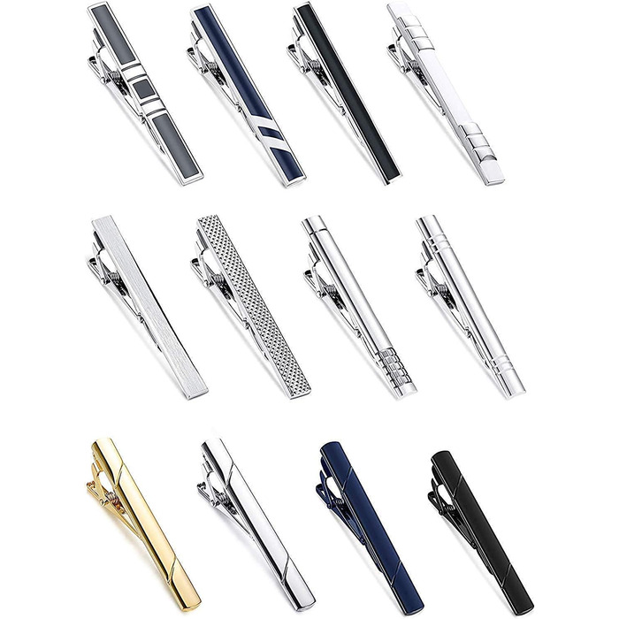 Затискач для краватки YADOCA 10-12 шт. Slim, набір для бізнесу, подарункова коробка