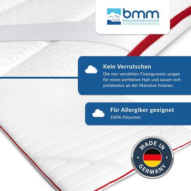 BMM Topper 140x200 cm Classic Premium Firmness H2 soft/Visco-elastic foam topper/Öko-Tex certified/ergonomic mattress topper/height 6 cm/topper produced in Germany