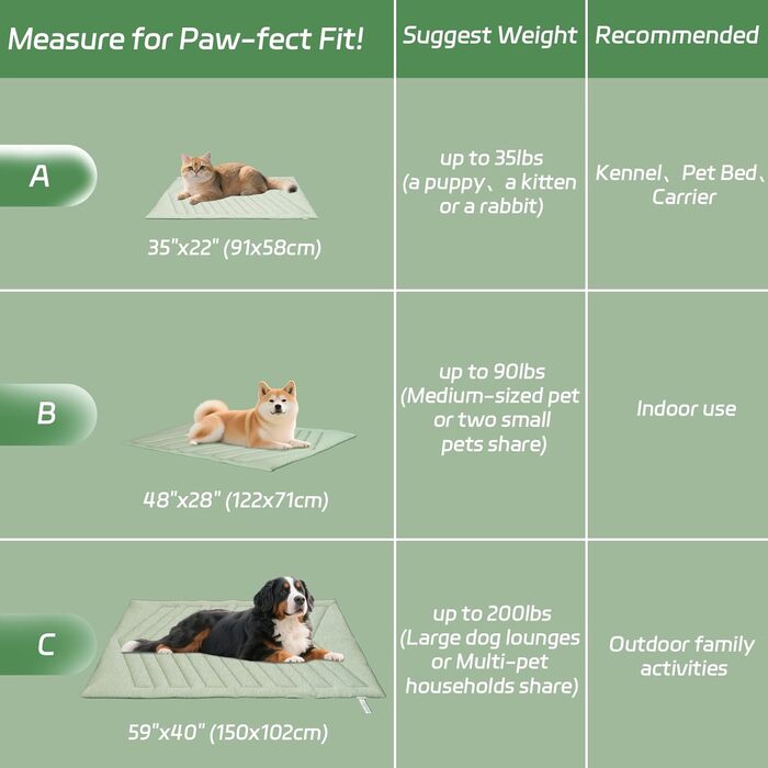 Кілт-матрац для собак UIQELYS, колір айс-грін, без гелю, з верхнього шару з охолоджуючої тканини та нижнього з велюру, можна прати. Охолоджуюча подушка для собак, літня профілактика перегріву цуценят та кошенят.