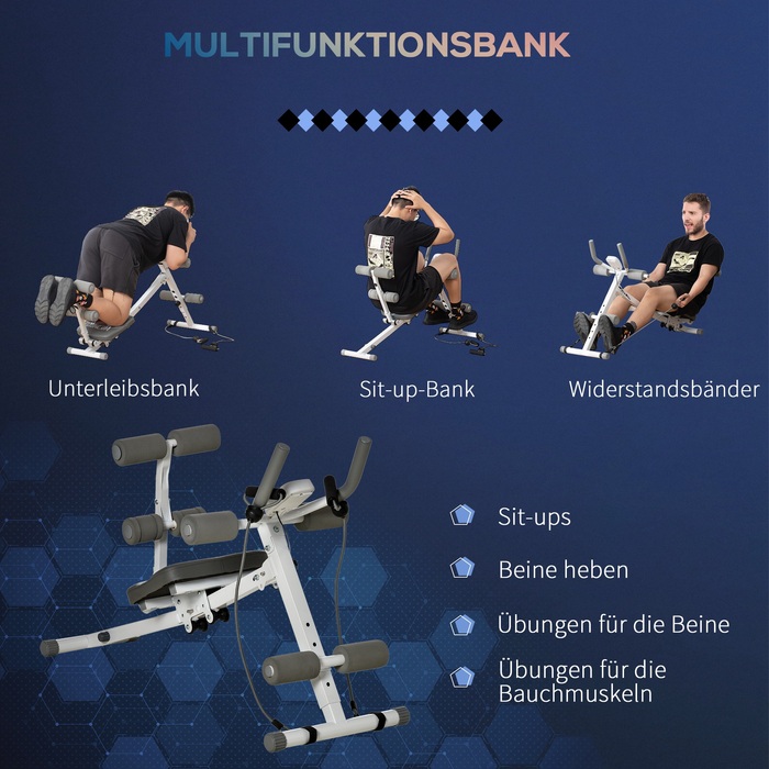 HOMCOM 2-in-1 Sit-Up and Push-Up Trainer with LCD Monitor - Home Fitness Equipment