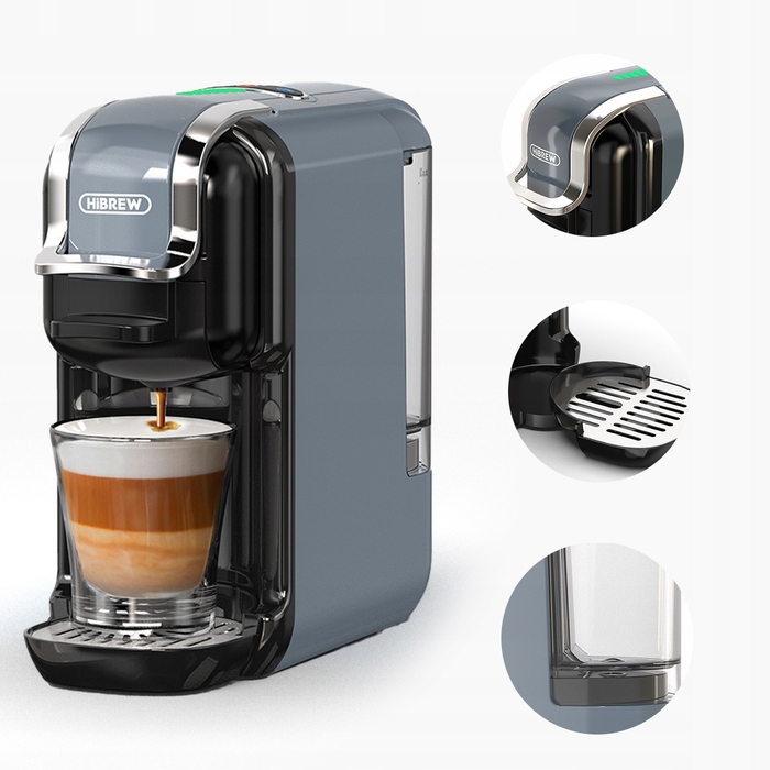 Капсульна кавомашина HiBREW H2B-GR, 20 бар, сіра