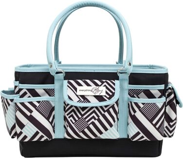 Everything Mary Blaugruner, geometric deluxe store and tote bag, organizer for crafts, sewing, paper, art, desk, canvas, accessories, storage with handles for travel