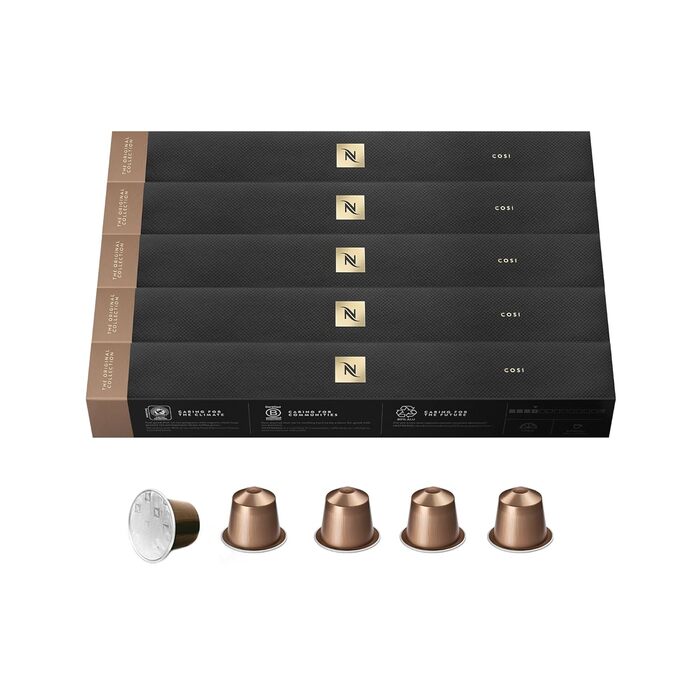 Кава Nespresso Original Cosi Arabica з м'яким обсмаженням | Для еспресо | 100 капсул | Сумісна з капсульними машинами Nespresso Original
