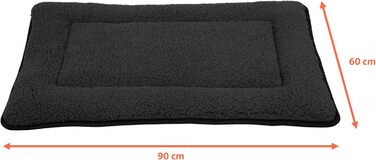 М'яка килимок для тварин Spetebo, 90 x 60 см, з неслизьким дном - ліжко для собак та котів, килимок для сну, тепла підстилка, великий розмір (сірий, антрацит)