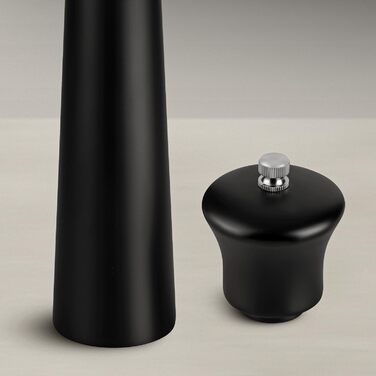 Black Sweden Home® Design Salt and Pepper Grinder Black - 22cm - Ceramic Grinder - Large Spice Grinder - Pepper Salt Grinder Set - Simple in Black & Black - 2 Pieces