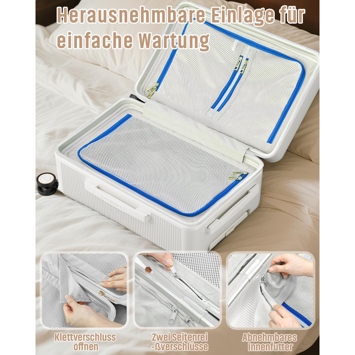 Чемодан Joyway ABS, ручна поклажа, 56 см, білий. З TSA замком, відкидним внутрішнім відділенням та подвійними колесами.