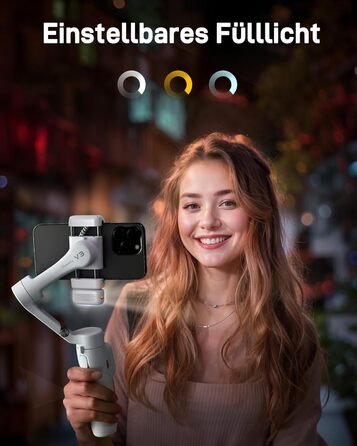 Hohem iSteady V3 - Стабілізатор для смартфона з контролером, AI-трекером та розсувним штативом, 3-осьовий