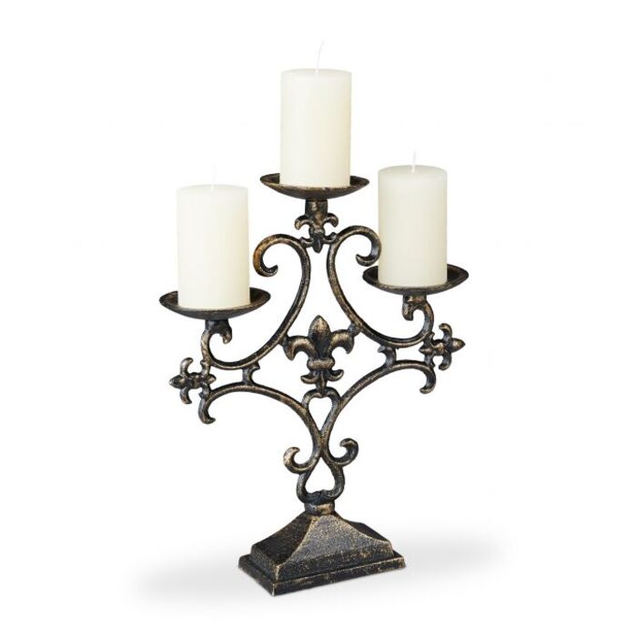 Relaxdays Candlestick з трьома руками