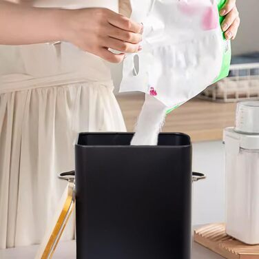 Контейнер для порошку 6.5л з дозатором, коробка для порошку, контейнер для корму, коробка для печива, кави, корму для тварин (Чорний)