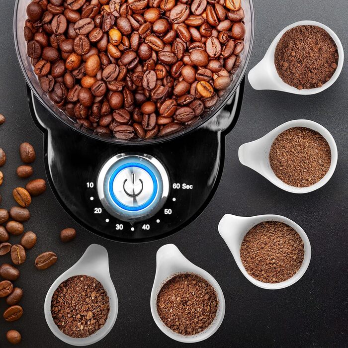 Електрична кавомолка Duronic BG200: 200W, 200г зерен, регулювання помелу, для френч-пресу