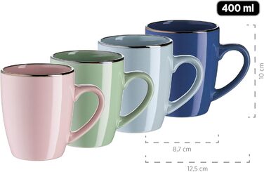 MÄSER 931726 Набір посуду Fresh (Pastell'n'blue) - 16 предметів, кераміка, колір мідний, для 4 осіб